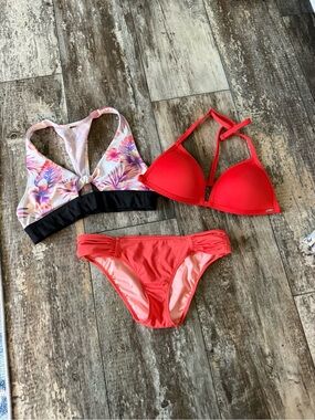 2 for $30 sale: Victoria’s Secret orange/red bikini - 2 tops XS/S